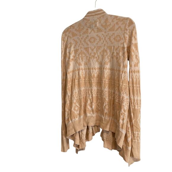 Y2K Abercrombie Fitch Gold Aztec Tribal Cotton Asymmetrical Cardigan Size Medium - Picture 4 of 16